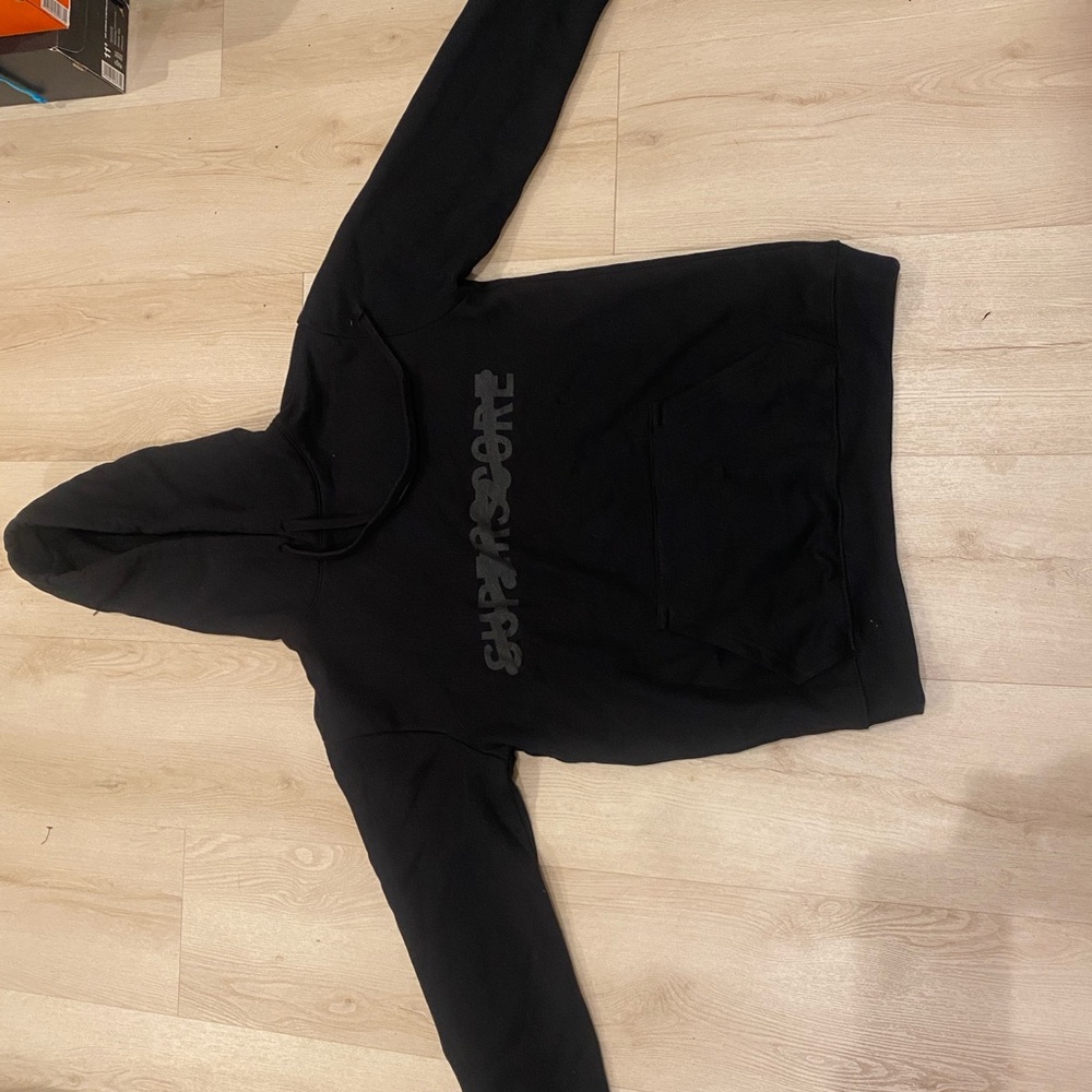 Black Hoodie with Graphic Text